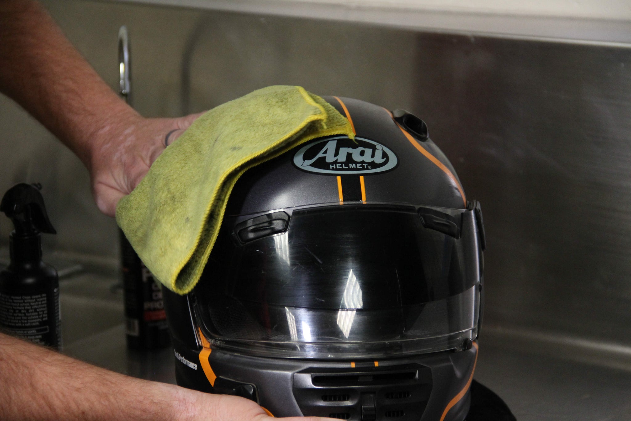 best soap to wash motorcycle helmet Muc-Off Care Kit With one cloth for cleaning Cleaning and sanitizing motorcycle helmets