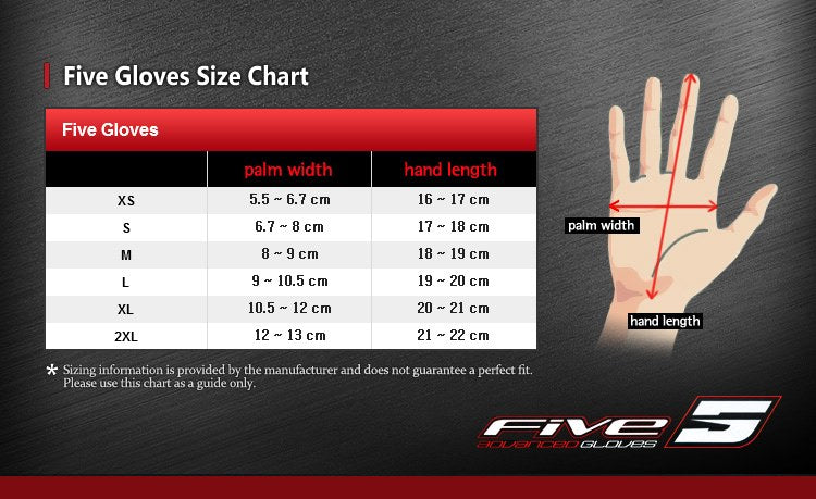 Five RSC EVO Black/Fluo Red Gloves