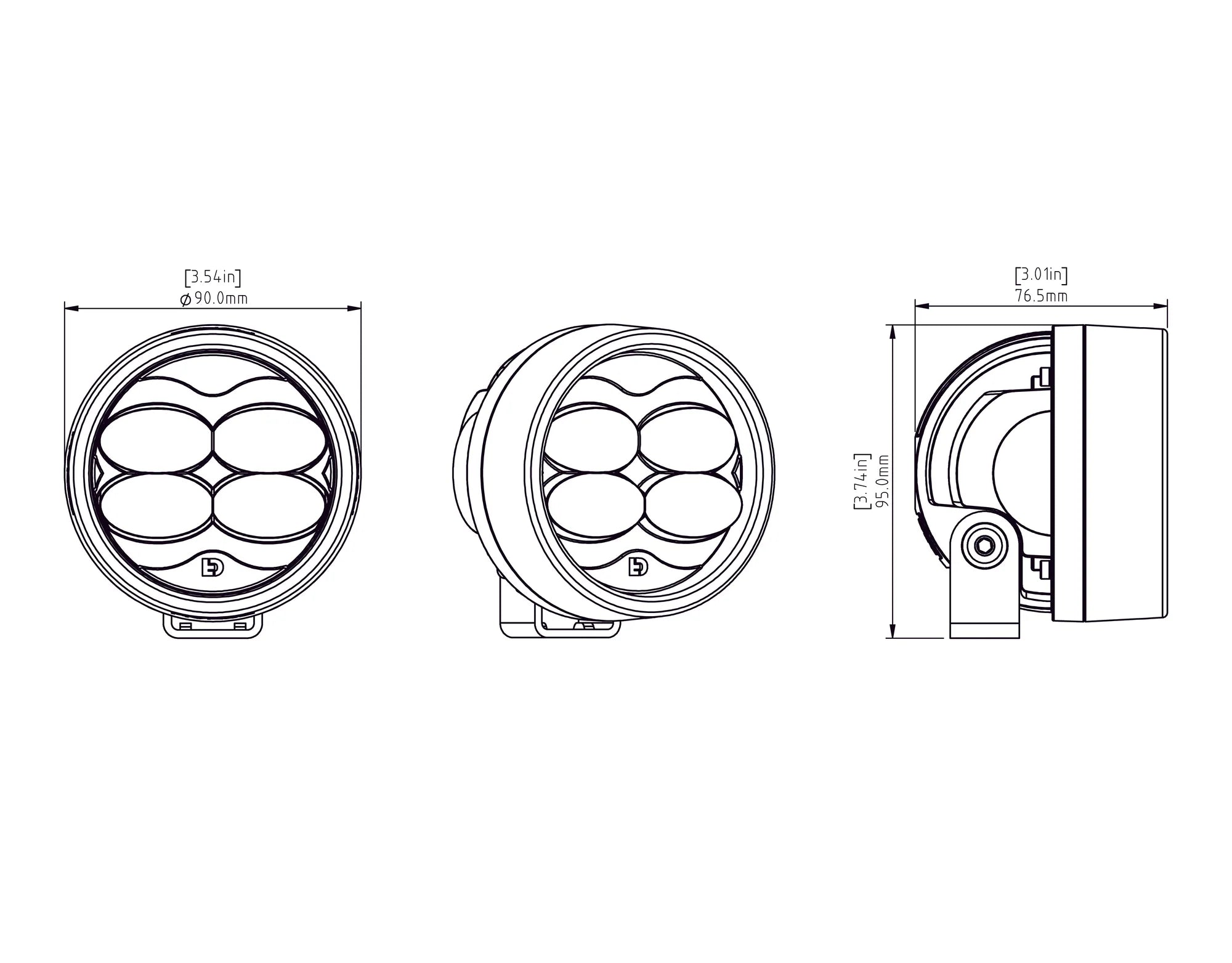 Denali D3 LED Fog Light Pod with DataDim Technology