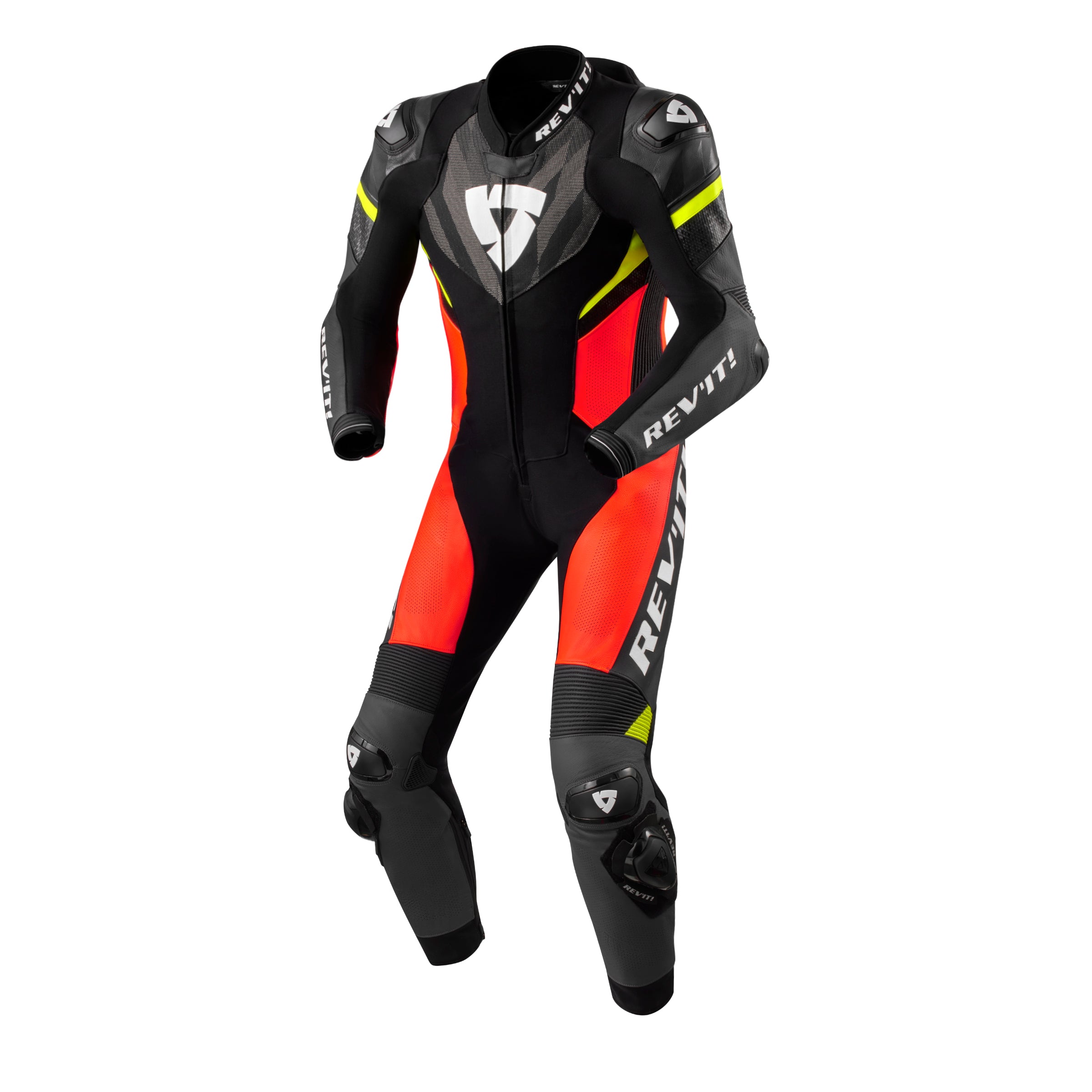 REV'IT! Hyperspeed 2 One Piece Race Suit Black Neon Red