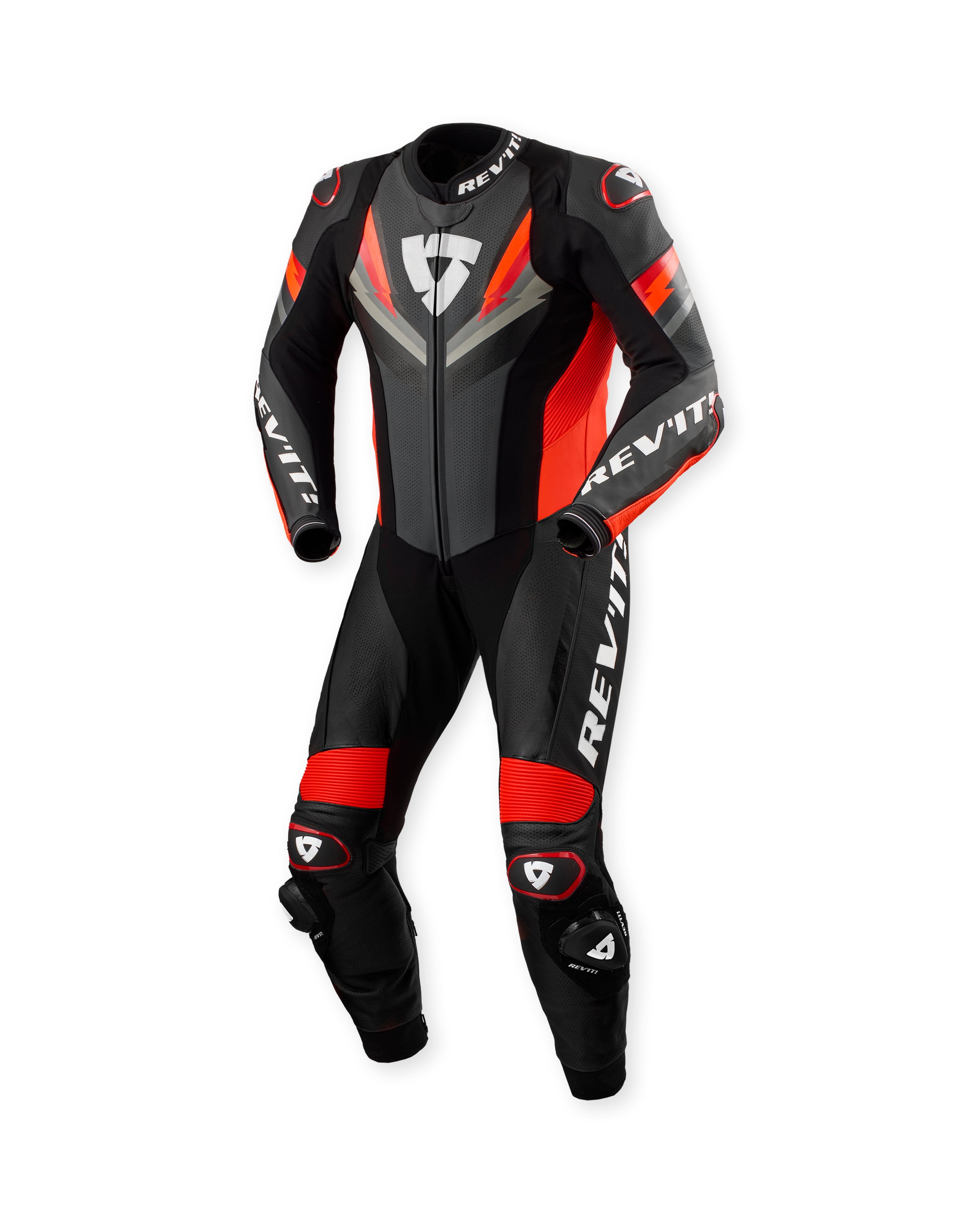 REV'IT! Quantum 3 Race Anthracite Neon Red Suit