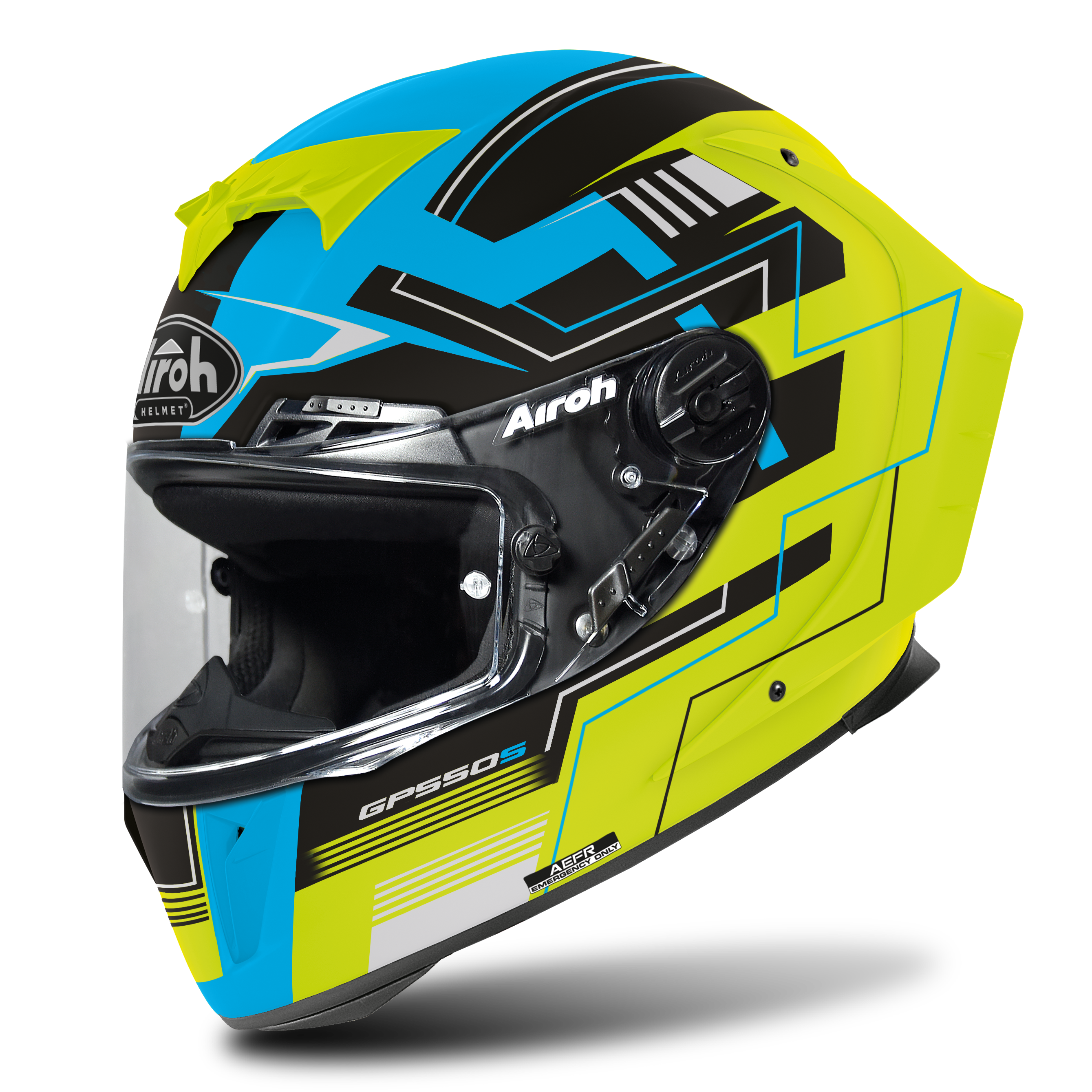 Airoh GP 550 S Challenge  Blue/Yellow Matt Helmet