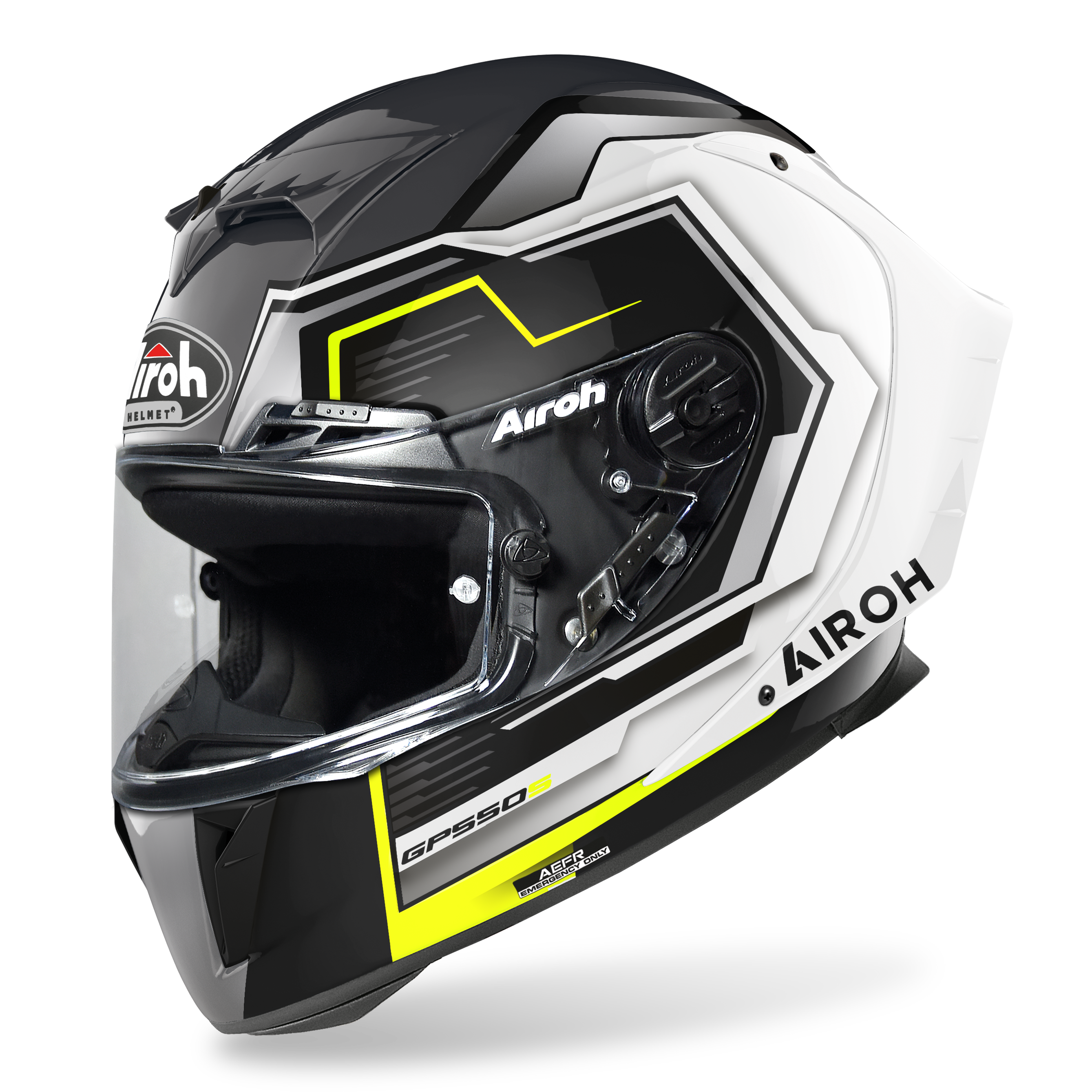 Airoh GP 550 S Rush - White/Yellow Gloss Helmet