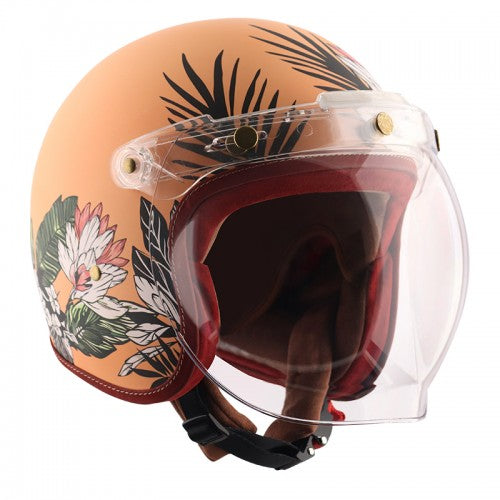 Axor Retro Jet Leather Girls Matte Helmet