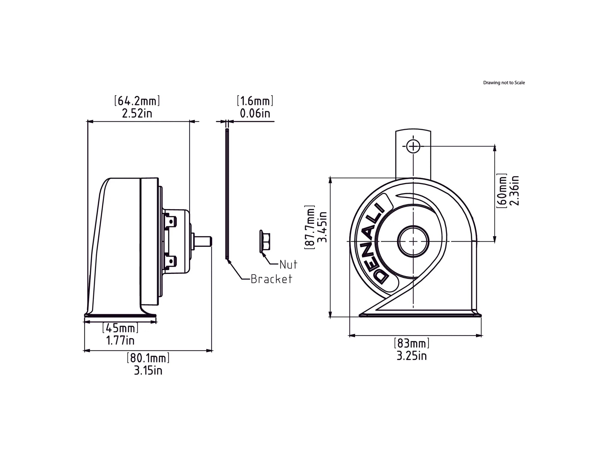 Denali SoundBomb Mini Electromagnetic Low Tone Horn