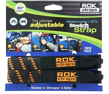 ROK Straps HD 25mm Adjustable - Black Orange Stripes