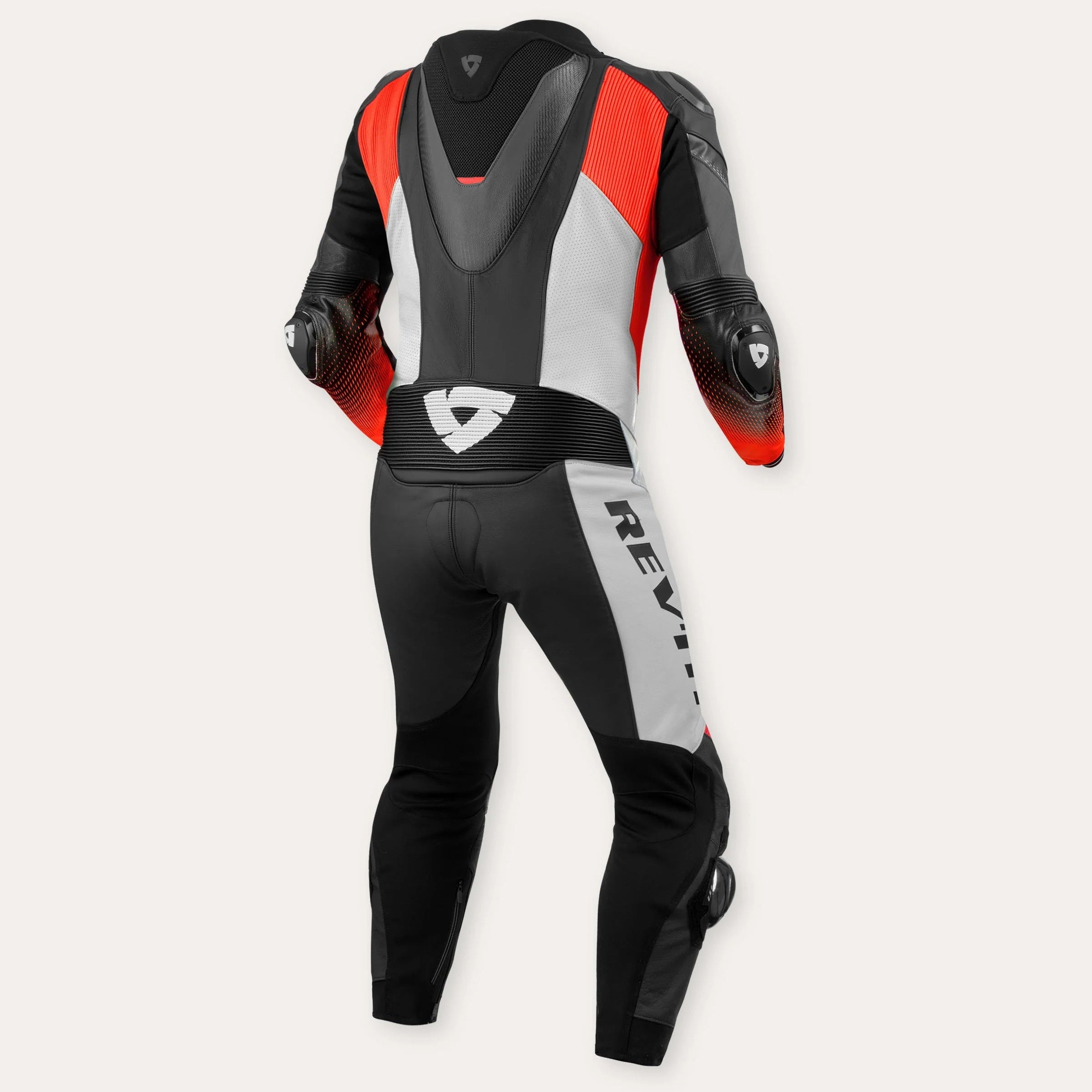 REV'IT! Control One Piece Race Suit Black Neon Red