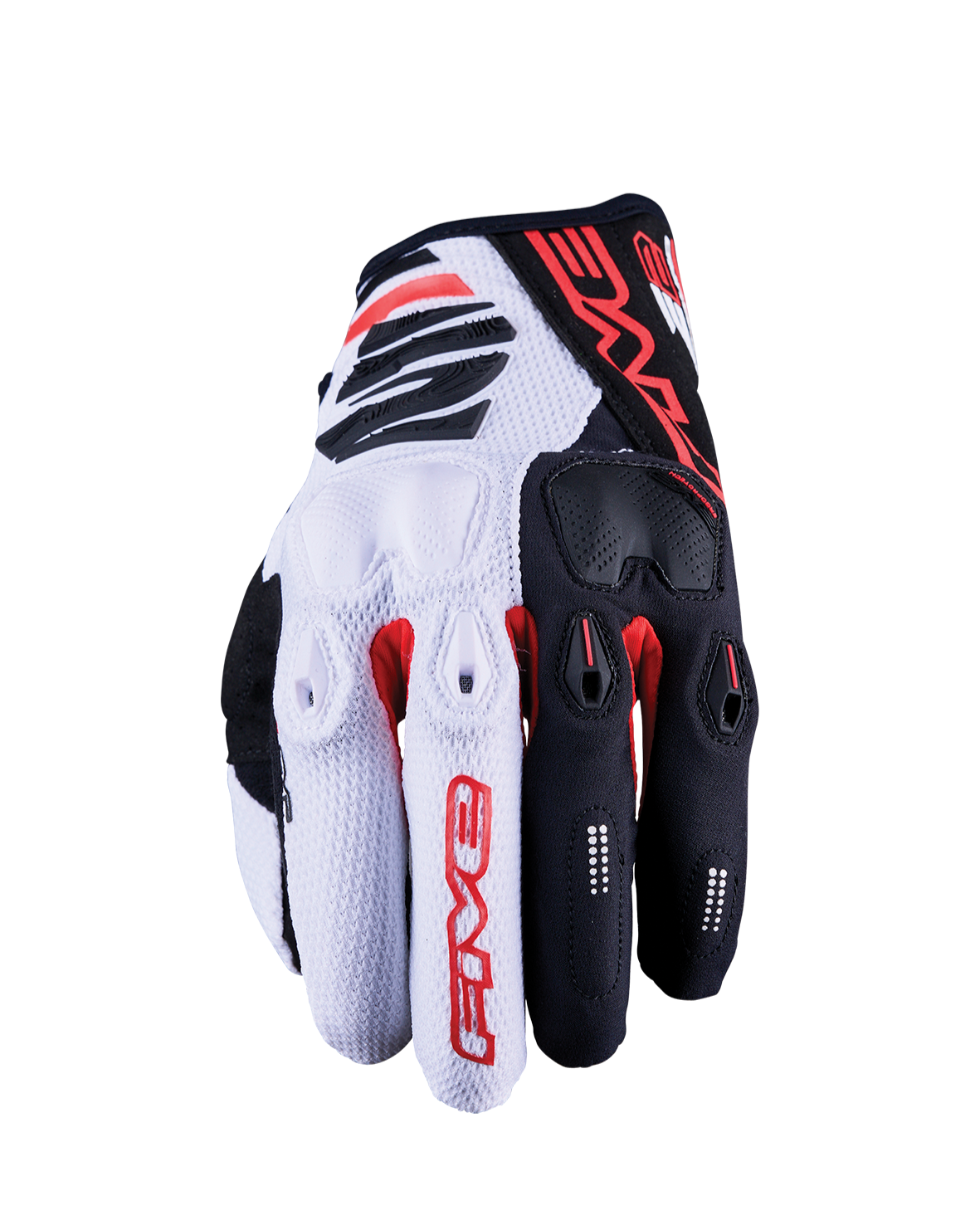 Five E2 White Black Red Gloves