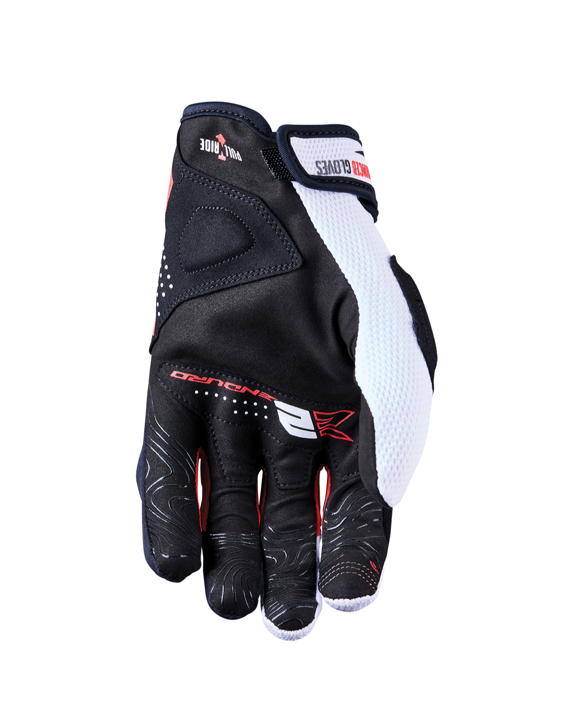 Five E2 White Black Red Gloves