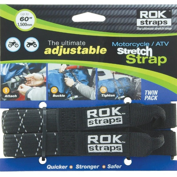 ROK Straps HD 25mm Adjustable - Black Reflective