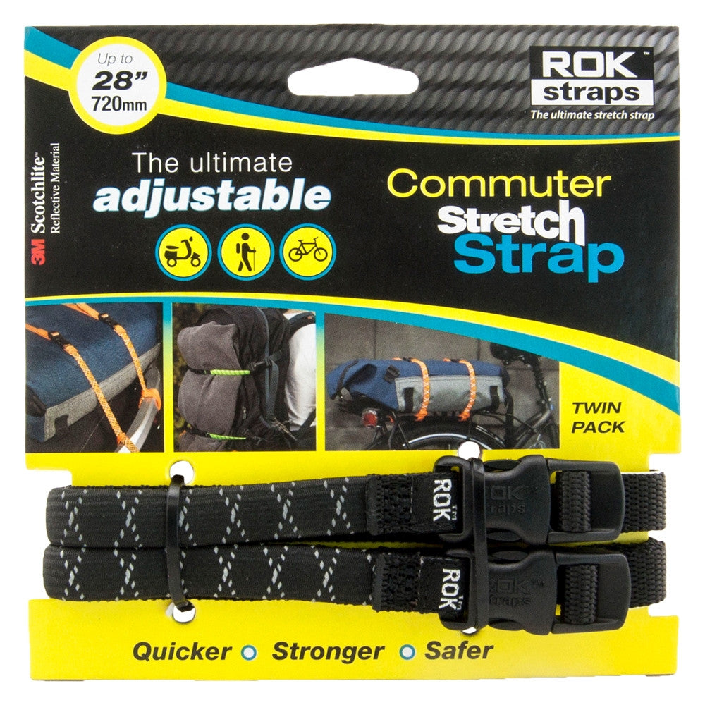 ROK Straps LD 12mm Adjustable - Black Reflective