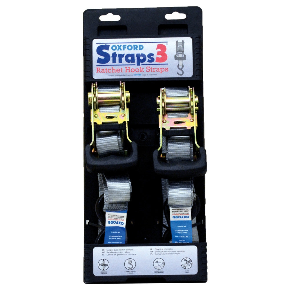 Oxford Straps 3 Ratchet Hook Straps