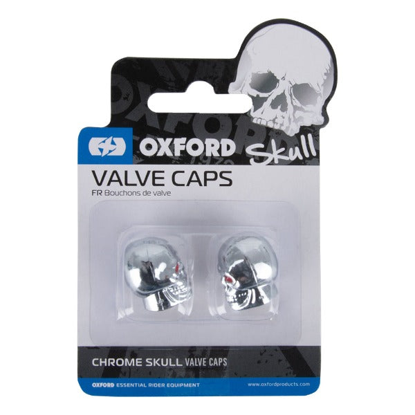 Oxford Skull Valve Caps - Silver