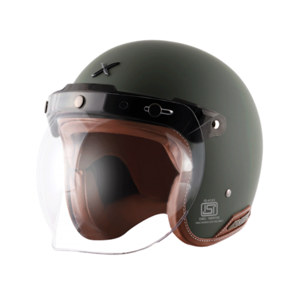 Axor Retro Jet Leather Matte Helmet