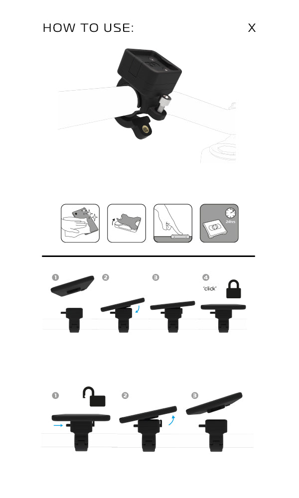 Oxford Cliqr Motorcycle Handlebar Mount 22.1mm