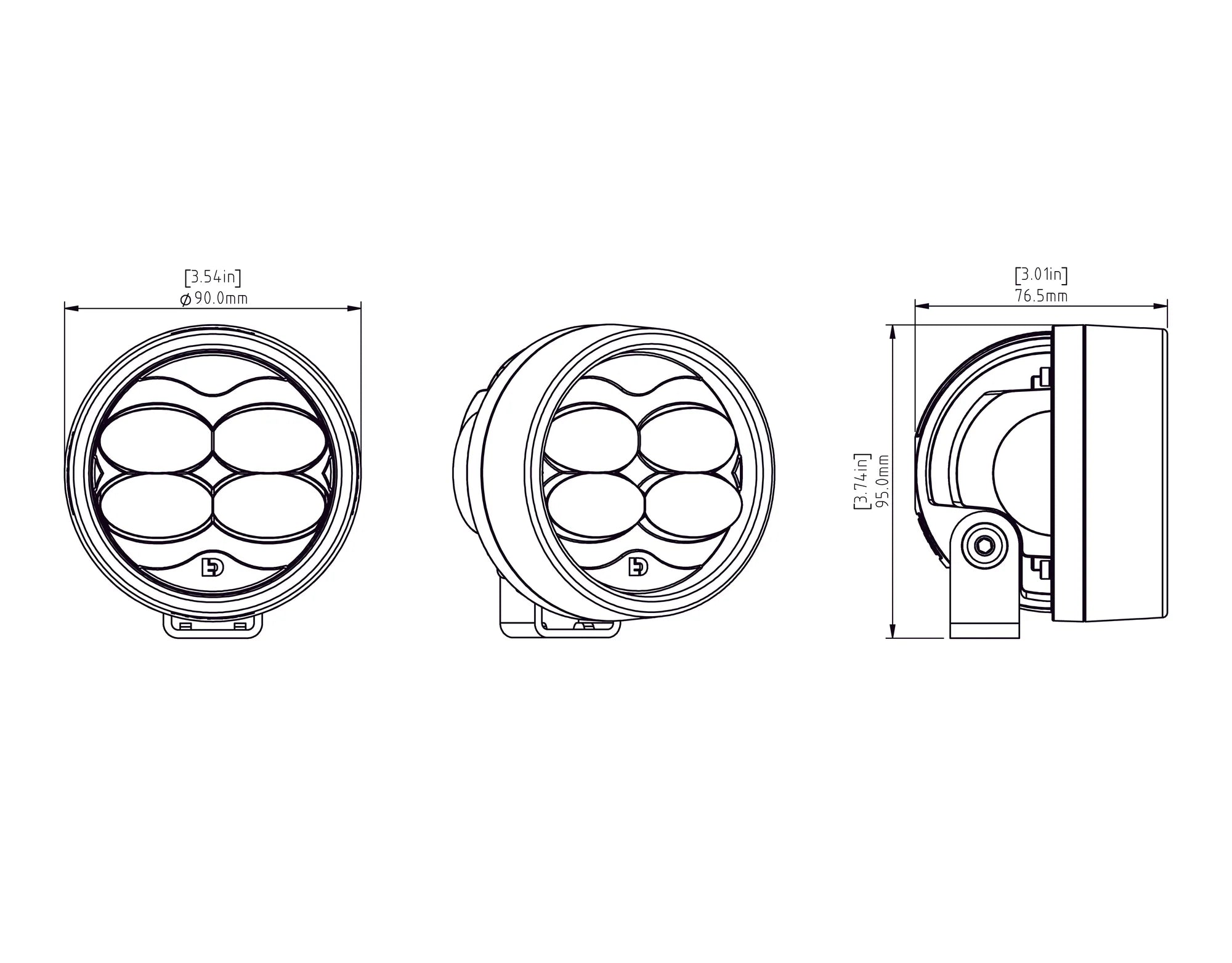 Denali D3 LED Fog Light Pod (Pair) with DataDim Technology