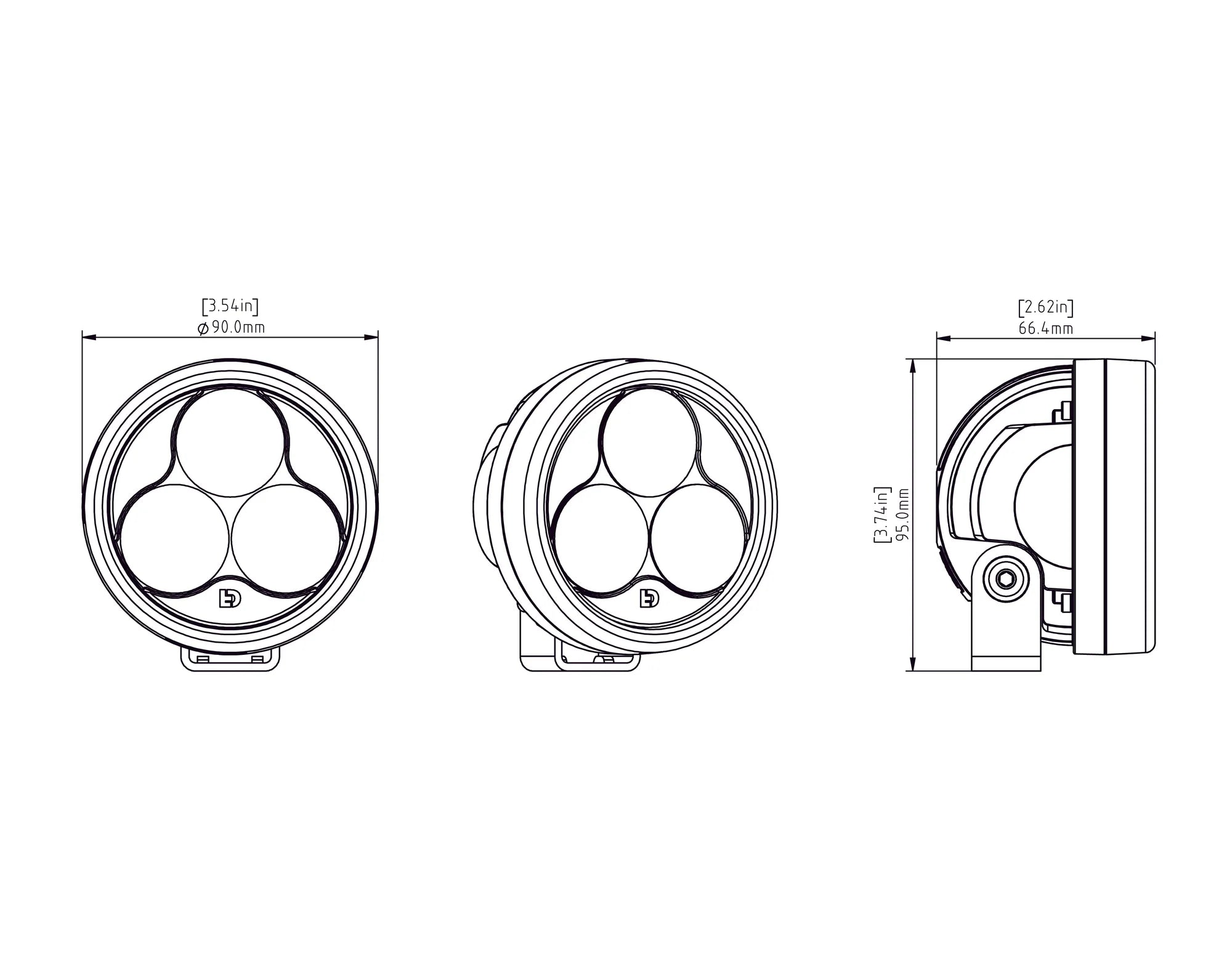 Denali D3 LED Light Pod (Pair) with DataDim Technology