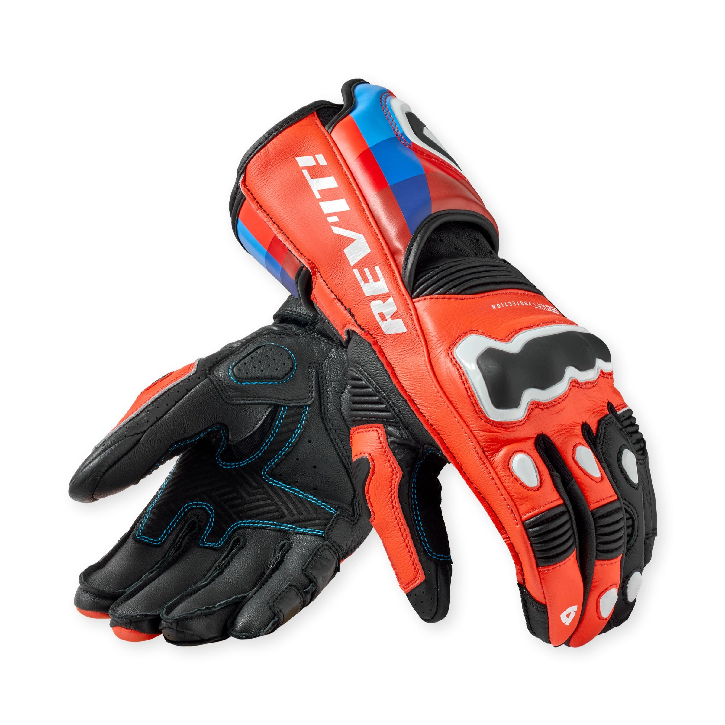 Rev'it! Quantum 3 Gloves Neon Red Blue