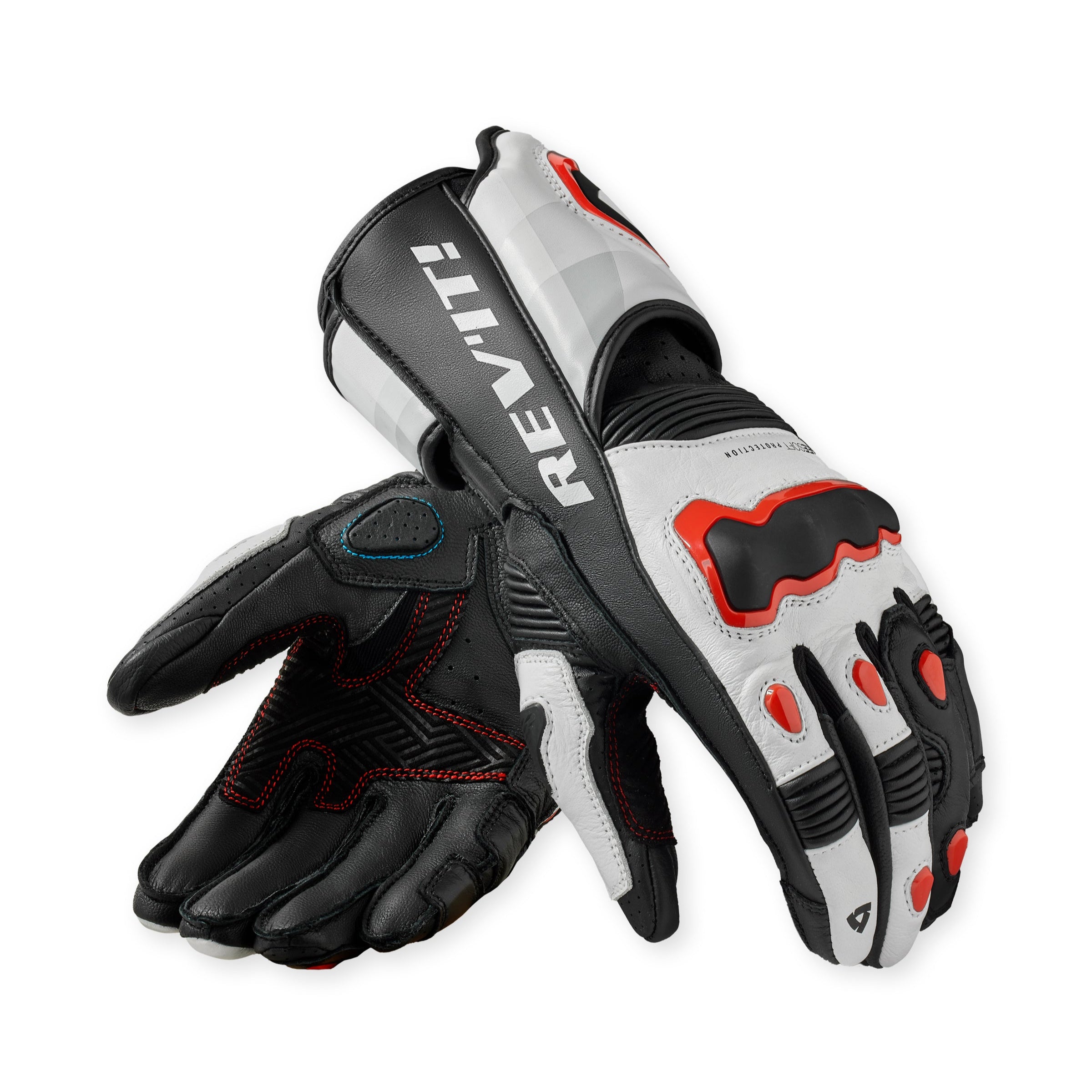 Rev'it! Quantum 3 Gloves White Neon Red