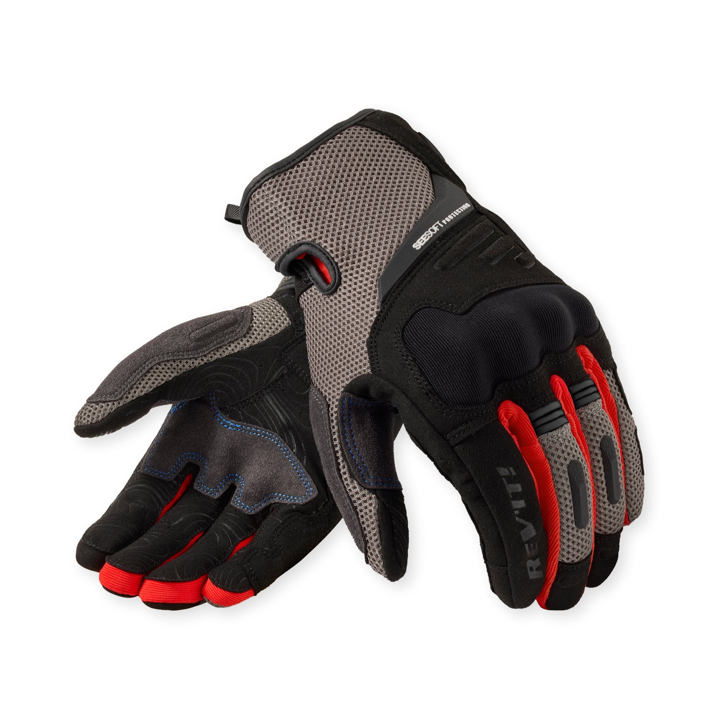 REV'IT! Cavern Grey Red Gloves