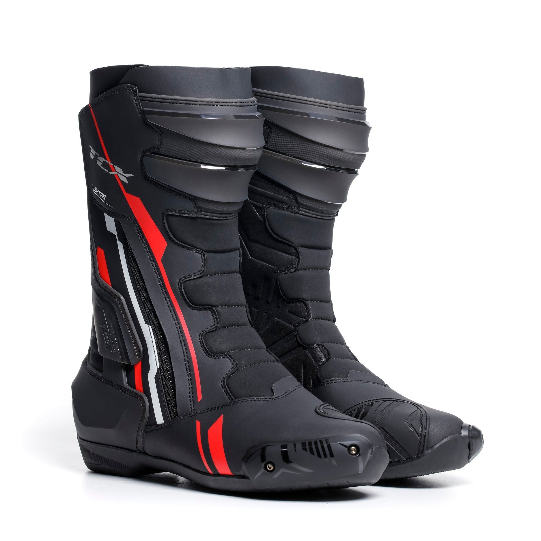 TCX S-TR1 Motorcycle Boots - Black Red White