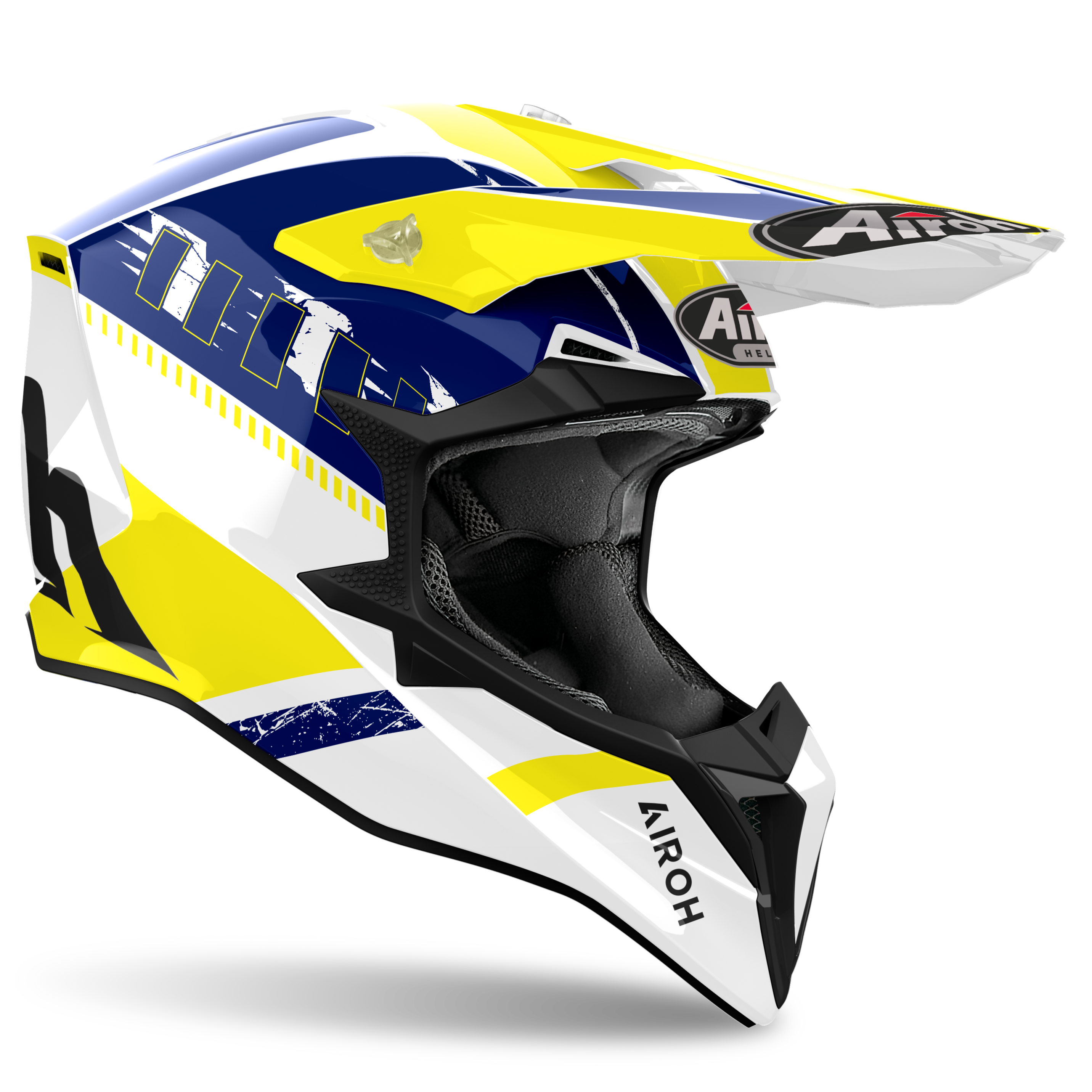 Airoh Wraaap Feel Yellow Blue Gloss Helmet
