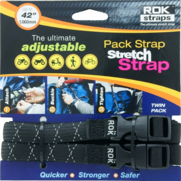 ROK Straps MD 16mm Adjustable - Black Reflective