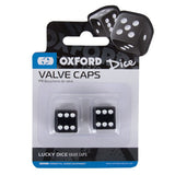 Oxford Lucky Dice Valve Caps - Black