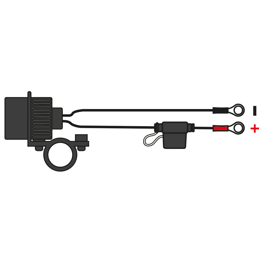 Oxford 12V STD Accessory Plug Socket and 1.2mtr 10amp fused